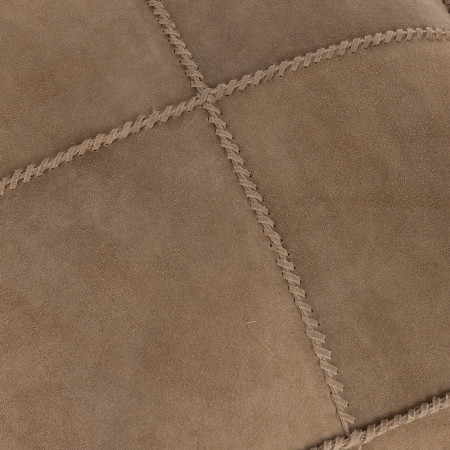 Pouf en cuir beige carré - Jane