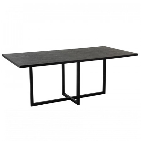 Table à manger design noire rectangulaire - Kipy