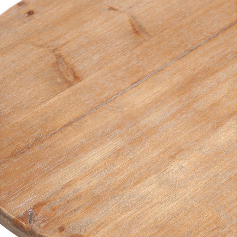 Table bistrot ronde en bois et métal noir industrielle - Bisto