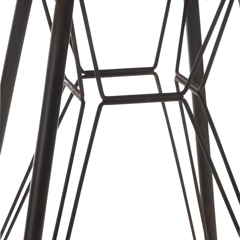 Table bistrot ronde industrielle en bois et métal noir - Bisto 