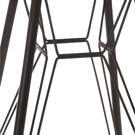 Table bistrot ronde industrielle en bois et métal noir - Bisto 