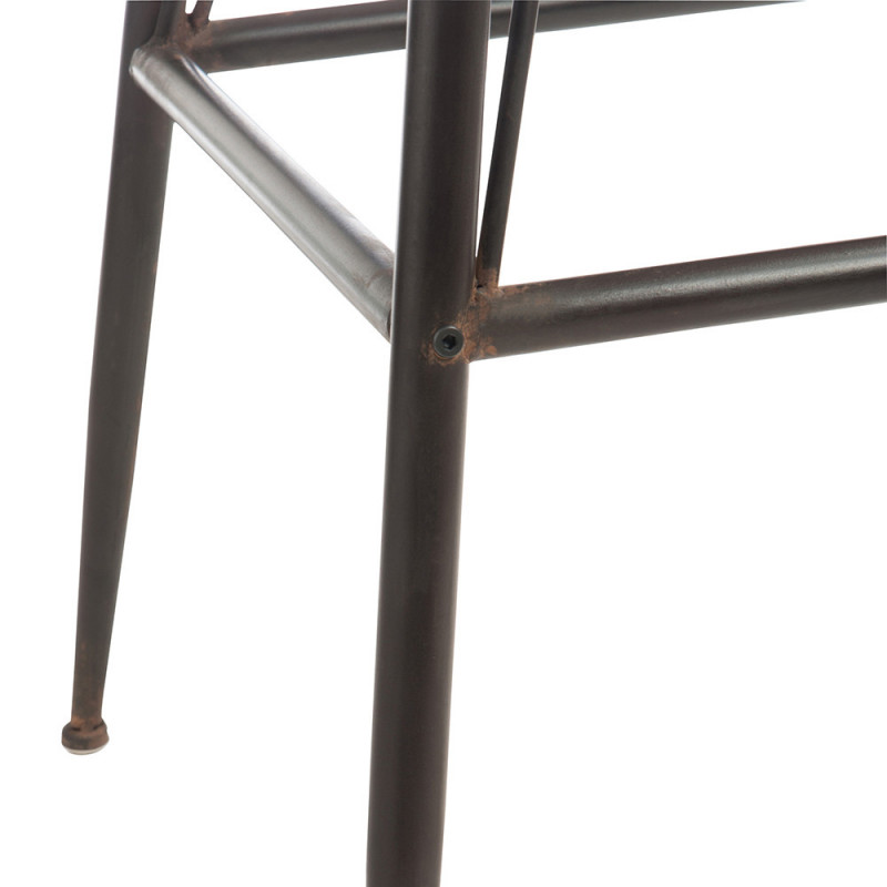 Table bar industriel en bois et métal noir - Bisto 