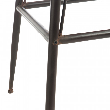 Table bar industriel en bois et métal noir - Bisto 