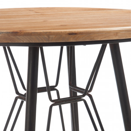 Table bar en bois et métal noir industriel - Bisto