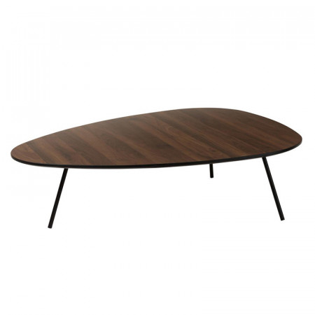 Table basse vintage bois foncé galet - Annie
