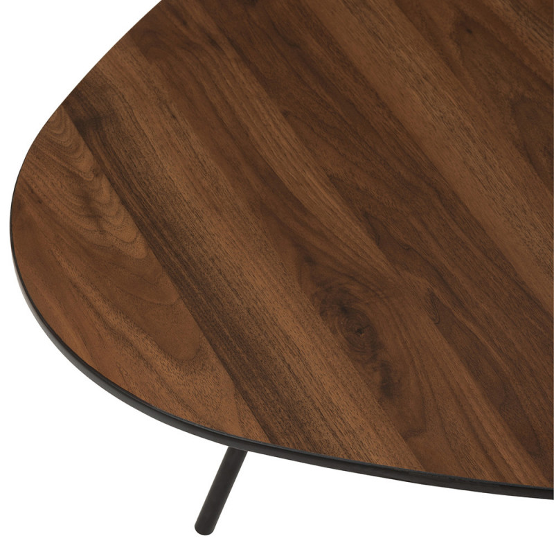 Table basse vintage en bois foncé galet - Annie
