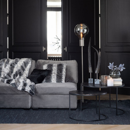 Table basse gigogne noir en métal design - Cléo