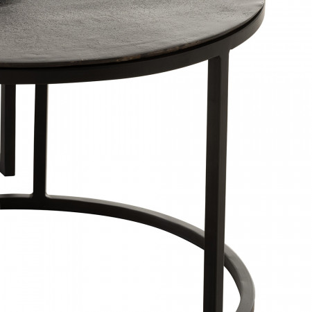 Table basse gigogne noir en métal - Cléo