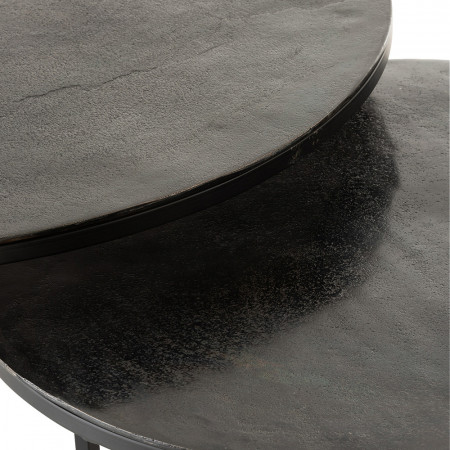 Table basse gigogne noir en métal - Cléo 