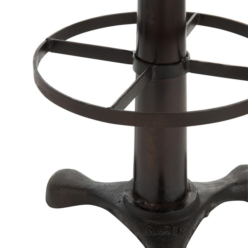 Tabouret de bar rond noir sans dossier - Timéo