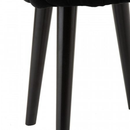 Tabouret design assise tricot noir - Agathe 