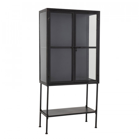 Meuble vitrine noir design en métal - Loise