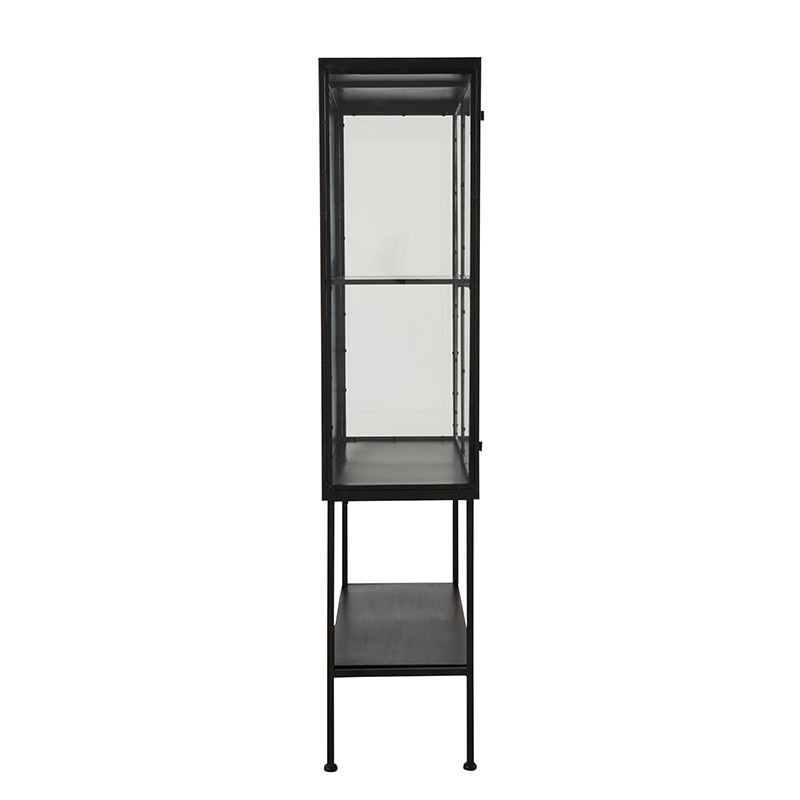 Meuble vitrine en métal noir design - Loise