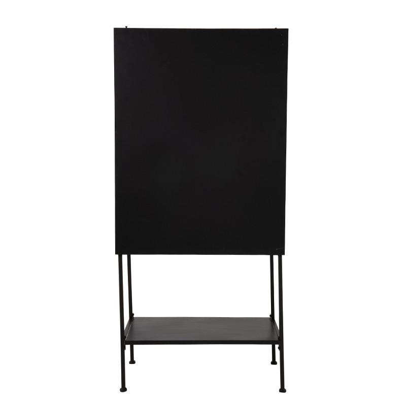 Meuble vitrine design en métal noir - Loise