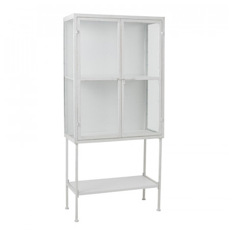 Meuble vitrine blanc design en métal - Loise