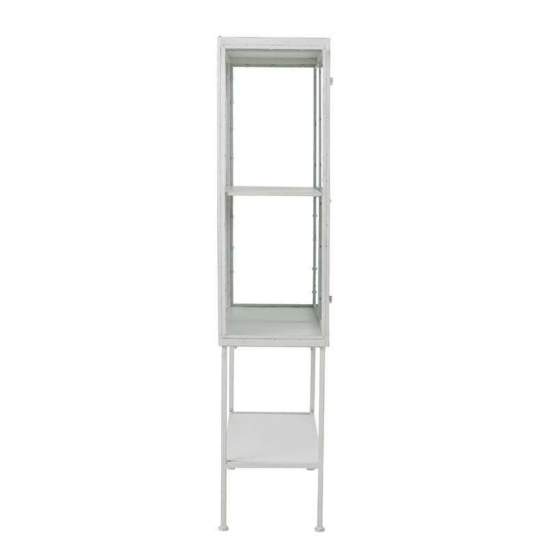 Meuble vitrine en métal blanc design - Loise