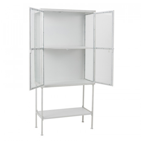 Meuble vitrine blanc design en métal - Loise 