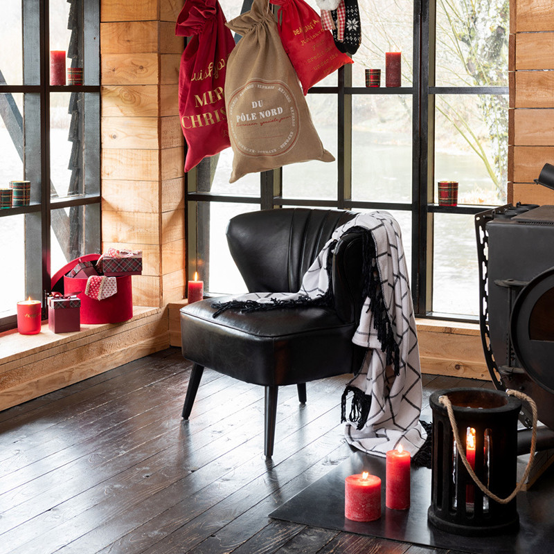 Fauteuil club cuir noir vintage - Clays Fauteuil club cuir noir vintage - Clays