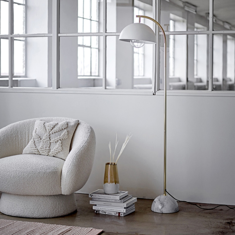 Fauteuil rond en tissu boucle blanc Bloomingville - Pereiro Fauteuil rond en tissu boucle blanc Bloomingville - Pereiro