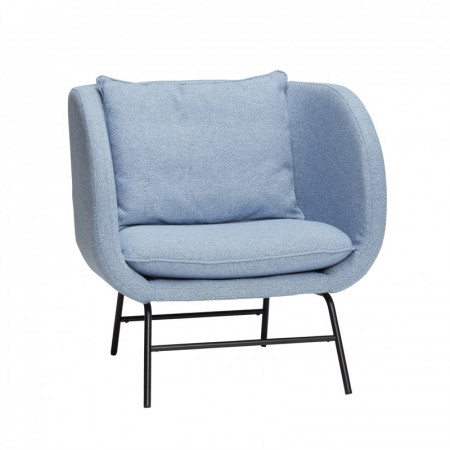 Fauteuil bleu ciel design avec accoudoirs Hubsch - Pruni