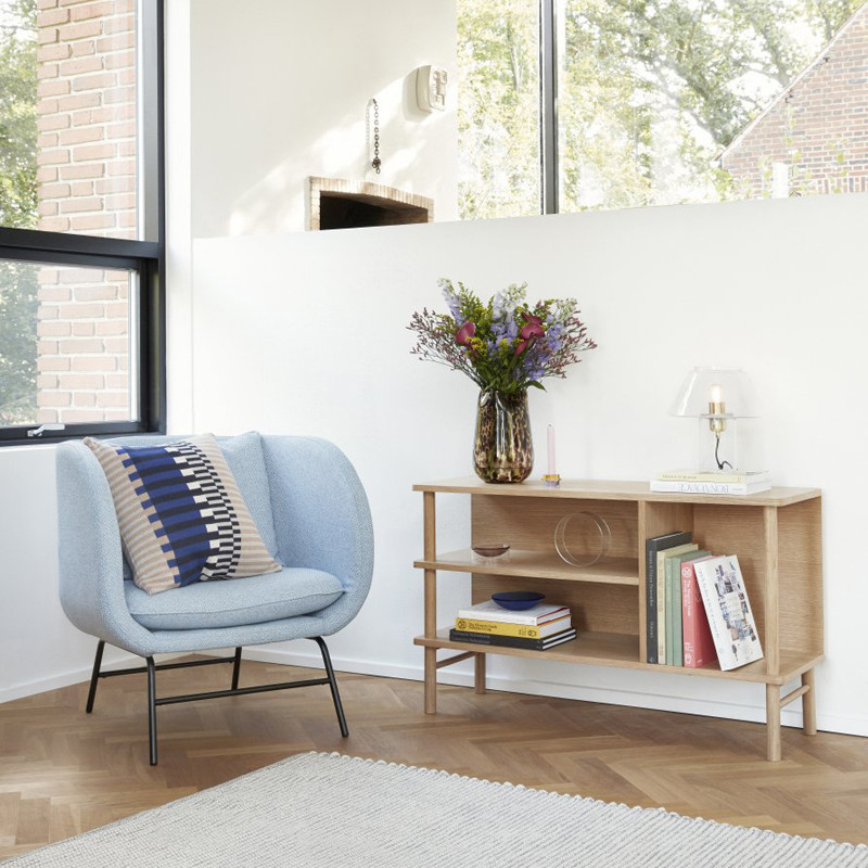 Fauteuil bleu ciel design avec accoudoirs Hubsch - Pruni