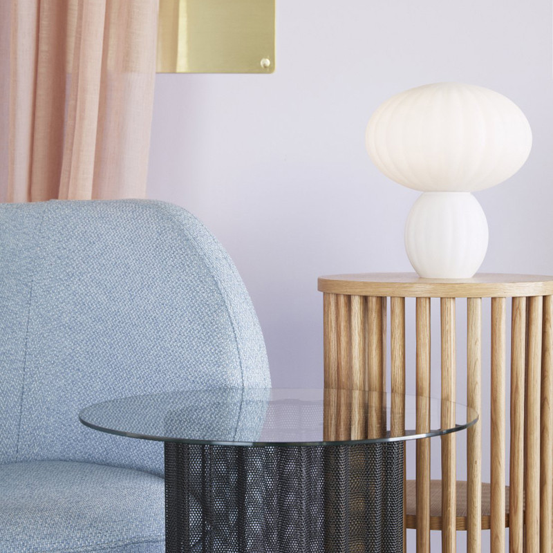 Fauteuil design bleu ciel avec accoudoirs - Pruni