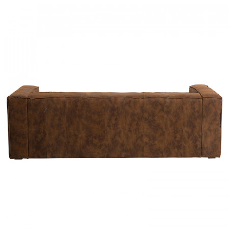 Canapé en cuir marron vieilli vintage - Bicy
