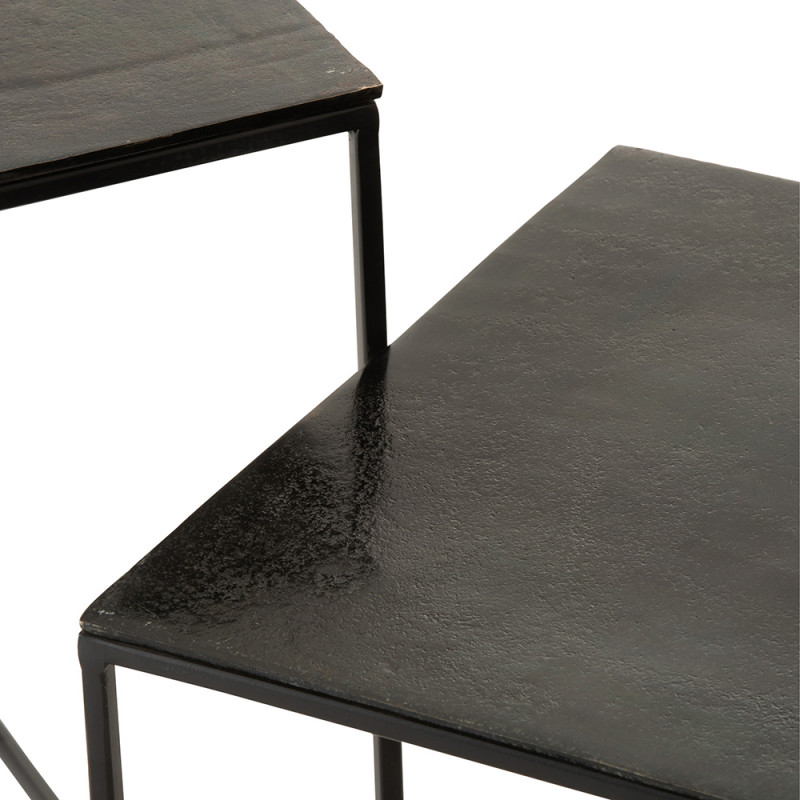 Table gigogne noir en métal - Salia