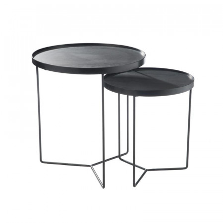 Table gigogne noire design - Oba