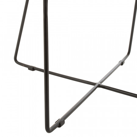 Petit fauteuil bas industriel cuir cognac - Syl