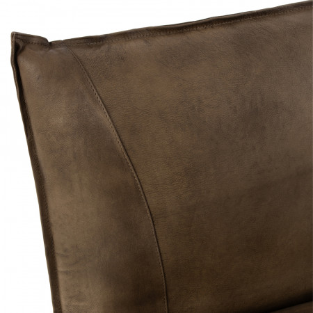 Fauteuil industriel en cuir marron - Syl