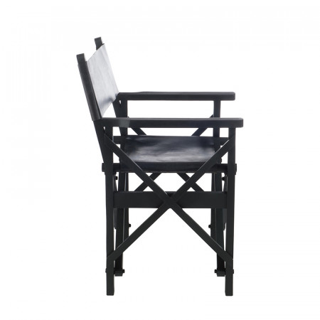Chaise pliante régisseur design en cuir noir - Regi
