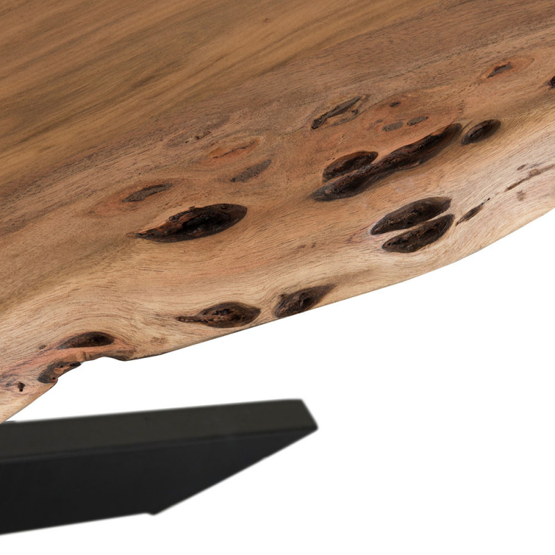 Table tronc d'arbre pied métal industriel - Tiler
