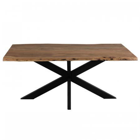 Table tronc d'arbre style industrielle pied métal - Tiler