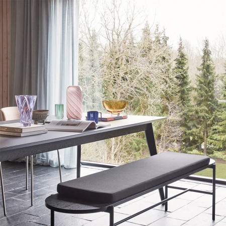 Table noir design rectangulaire en bois Hubsch - Ever
