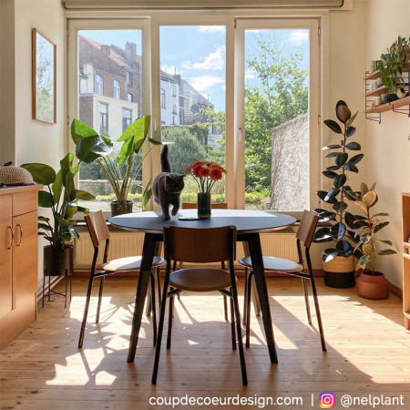 Table noire design ronde Hubsch - Ever