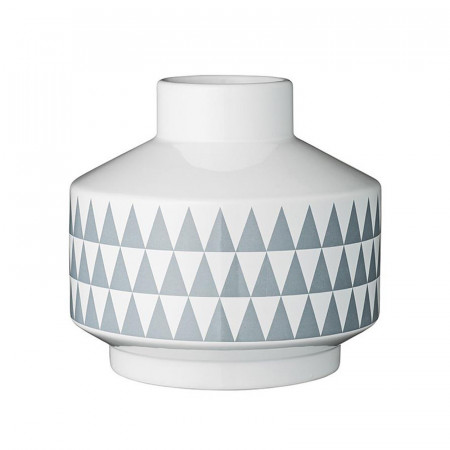 Grand vase design bleu et blanc à motif géométrique Bloomingville - Cera 