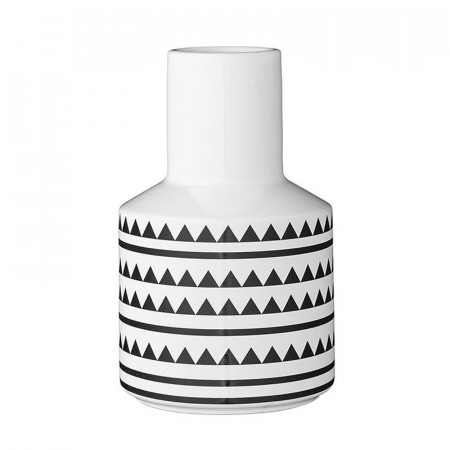 Vase motif géométrique blanc et noir Bloomingville - Cera 