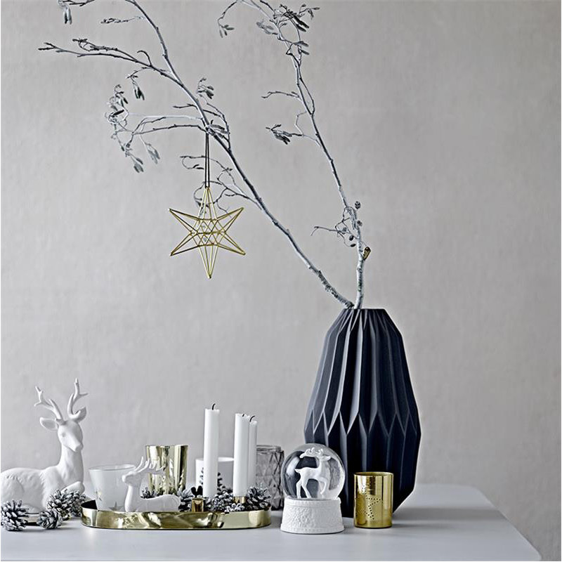 Vase gris géométrique Bloomingville - Fluted 