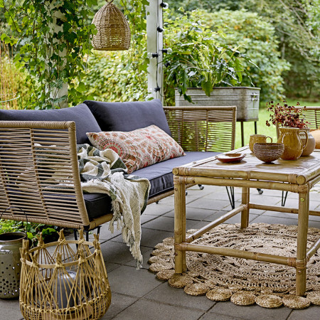 Plaid imprimé feuillage tropical Bloomingville - Zaya
