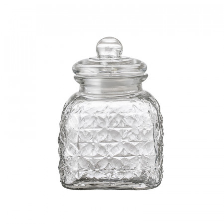 Petite bonbonnière en verre transparent design H 23,50cm - Tagada 