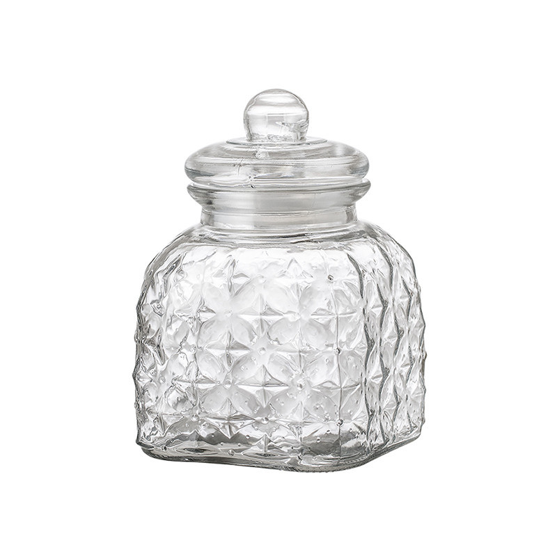 Petite bonbonnière en verre transparent design H 23,50cm - Tagada 