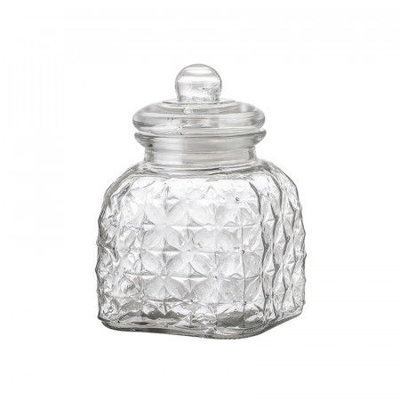 Petite bonbonnière en verre transparent design H 23,50cm - Tagada 