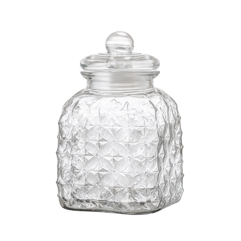 Bonbonnière en verre transparent design H 25,50cm - Tagada 