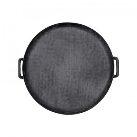 Plateau rond design en aluminium noir - Coppa 