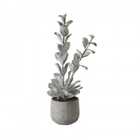 Décoration plante artificielle et pot de fleur gris - Fliz 