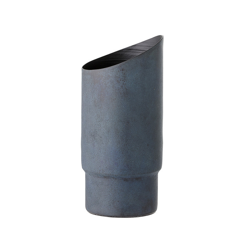 Vase bleu doré design Bloomingville en aluminium - Gold 