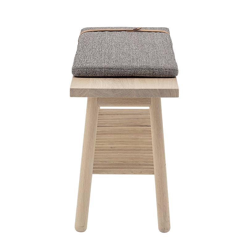 Banc bois et coussin gris style scandinave Bloomingville