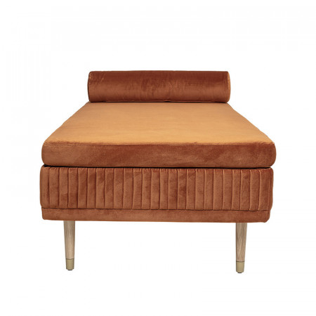 Méridienne design en velours orange - Marn 