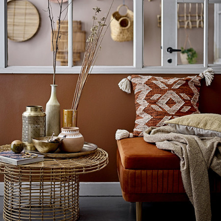 Méridienne design velours orange Bloomingville